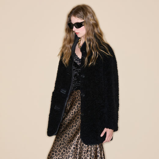 【可机洗懒人皮草】三彩2025冬季新款绵羊毛皮草毛毛外套中长M 商品图1