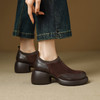 【预售5天】英伦风厚底防水台小皮鞋粗跟乐福鞋新款秋季高跟圆头单鞋168XY&1681401 商品缩略图2