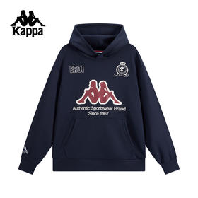 Kappa卡帕背靠背运动卫衣男2025新款秋季休闲连帽套头衫上衣女潮K0F72MT04