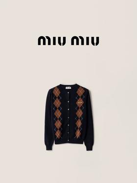 Miu 2025新款菱形格羊毛混纺针织系列