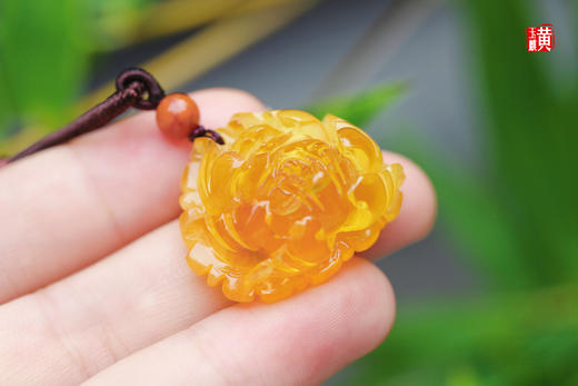 蜜蜡牡丹花吊坠 商品图3