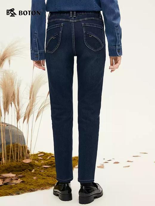 [暖炎绒]波顿女士秋冬季高端高腰小脚显瘦牛仔裤LE330324 商品图3