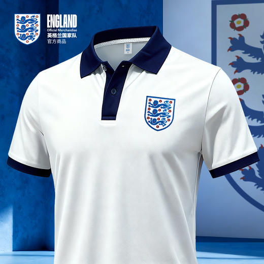 【官方正版】英格兰国家队 | 蓝白拼色POLO休闲商务短袖 商品图1