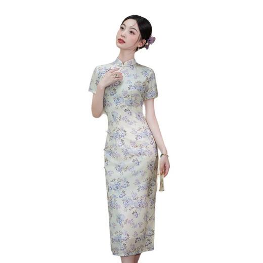 GX复古国风年轻女士长款旗袍2025初秋新款改良中式修身显瘦日常旗袍 商品图4