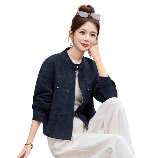 季新款时尚修身麂皮绒年轻短款外套YUEQ25891 商品图4