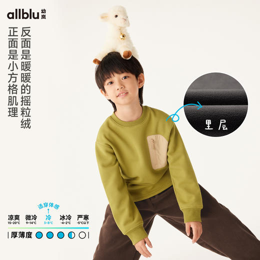 【粉丝专属】幼岚童装「格格绒」套头卫衣耐磨保暖24年冬新款儿童男女童卫衣 商品图1