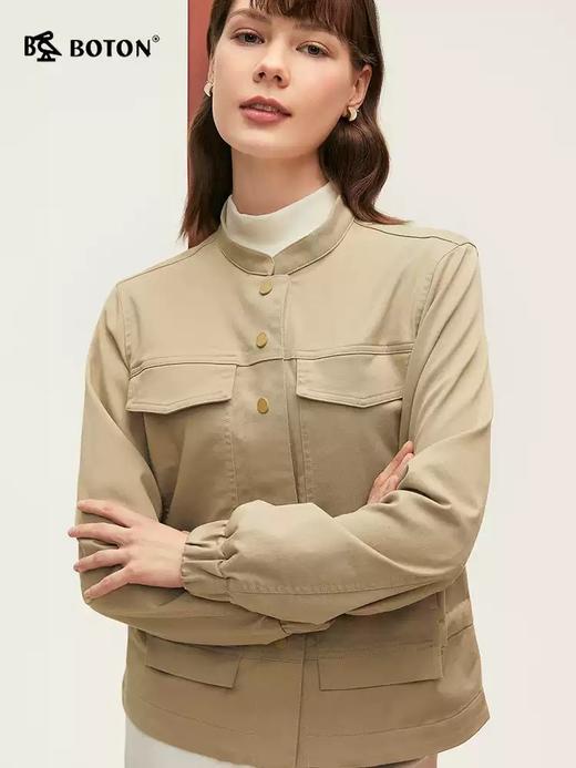 波顿女士春秋 立领抽绳外套 飒然有型 高包容合身显瘦款LJ925324 商品图5