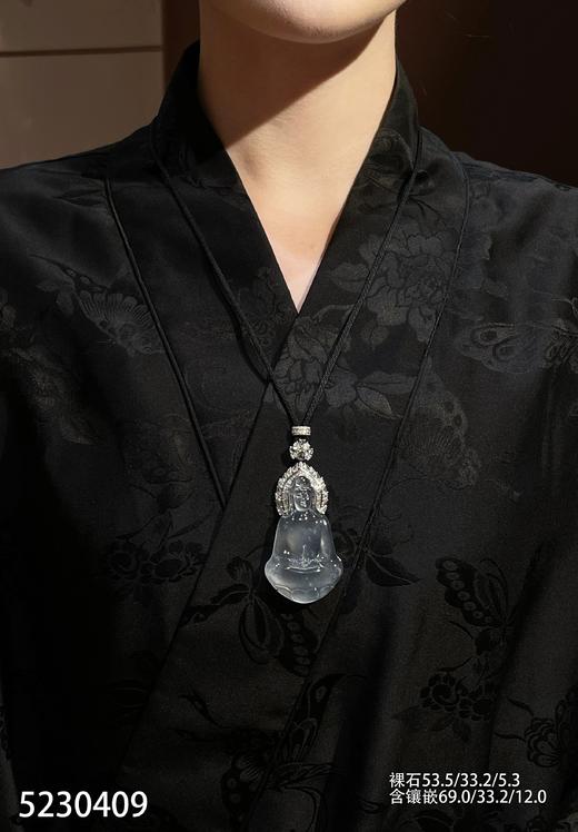 玻璃种飘花观音吊坠【5230409】具体价格微信咨询 商品图4