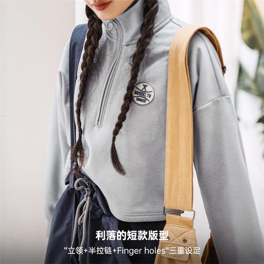 马登格雷系高领道奇队棒球夹克t恤加绒半拉链针织长袖卫衣春秋女 商品图4