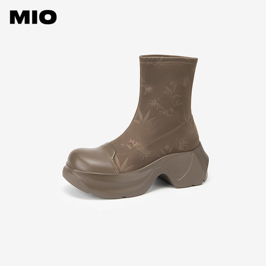 【云粉节】BFMIO米奥冬季高跟厚底弹力靴国风复古潮流运动靴增高中筒靴女M245696301吊牌价1698活动价1098 商品图0