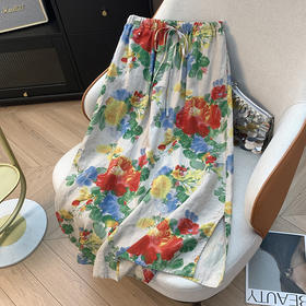 GYH 5130复古休闲百搭休闲文艺简约数码印花半身裙