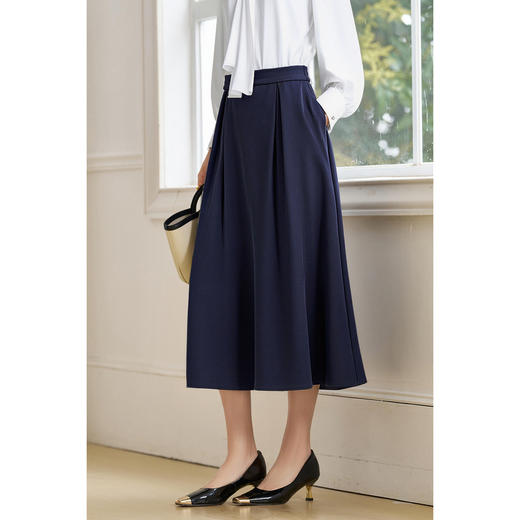 剩S/M 米思阳2026春季新款优雅赫本风高腰显瘦A字大摆裙半身裙女4548 商品图1