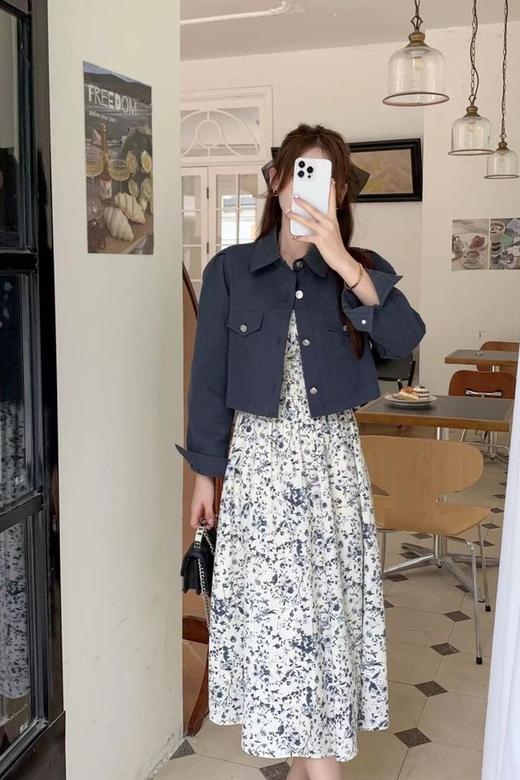 amadella 吊带抽褶连衣裙夹克两件套 18841 商品图0