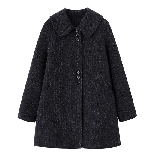 TC 914522单排扣紫色羊毛呢子毛呢外套大衣 商品图4