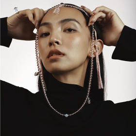 喜马拉雅白水晶念珠（粉）