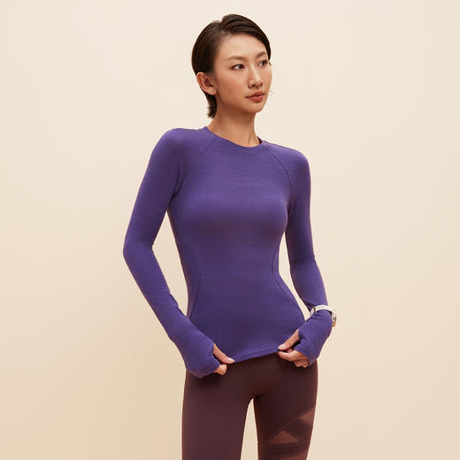 跃牌【周游世界】秋冬新款瑜伽服女高级感羊毛运动长袖上衣TP0935 商品图2