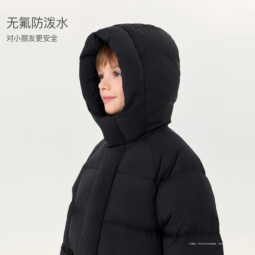 【无氟防泼水】马克珍妮男童保暖加厚中长款连帽羽绒服2025年冬装新款551628 商品图3