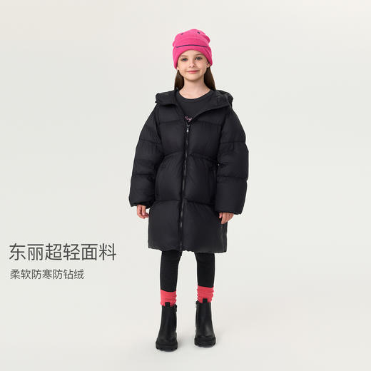 【无氟防泼水】马克珍妮女童加厚保暖防寒长款连帽羽绒服2025年冬装新款551816 商品图1