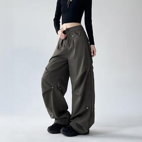 显瘦！长腿！DANMO旦茉 柳钉美式工装裤 舒适耐磨 修饰腿型 4色可选