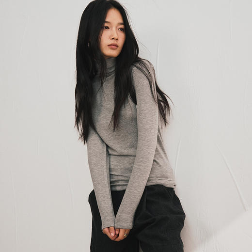 5-7天内发出 「软糯亲肤自然丝滑」莱赛尔天丝+羊毛 kemu打底衫轻绒衣 圆领/中领/高领 商品图5