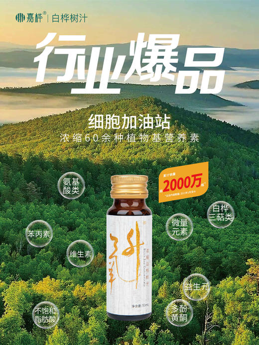 【嘉桦浓缩白桦树汁】白金版本10倍浓缩！真正0添加原质保鲜的白桦树汁，真正0添加常温纯物理过程浓缩的白桦树汁，顺丰快递~ 商品图1
