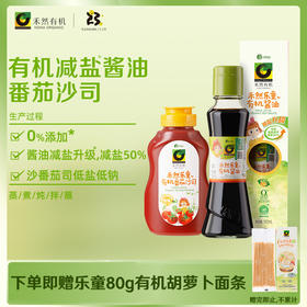 【下单即赠有机宝宝面条】乐童有机酱油160ml+乐童有机番茄沙司320g
