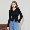 经典百搭基础款翻领长袖毛衣女设计感不规则软糯上衣V3642530 商品缩略图4