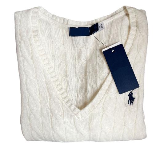 可扫码！2025拉夫小马V领毛衣绞花针织上衣80羊毛20羊绒显瘦百搭! 商品图4