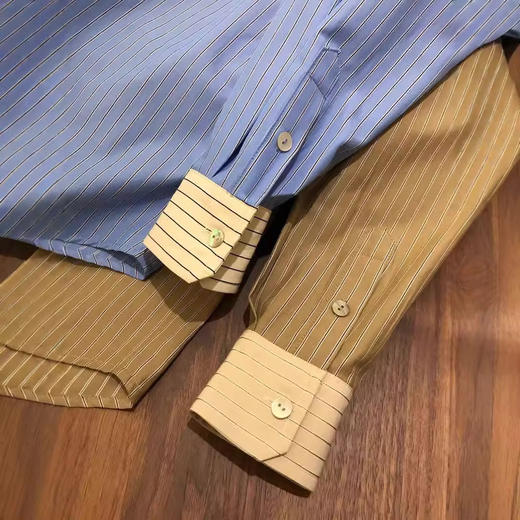 【断码清仓 无退换】早春刚需，上身巨舒服！！！2025新款撞色袖口字母刺绣条纹衬衫女 商品图0