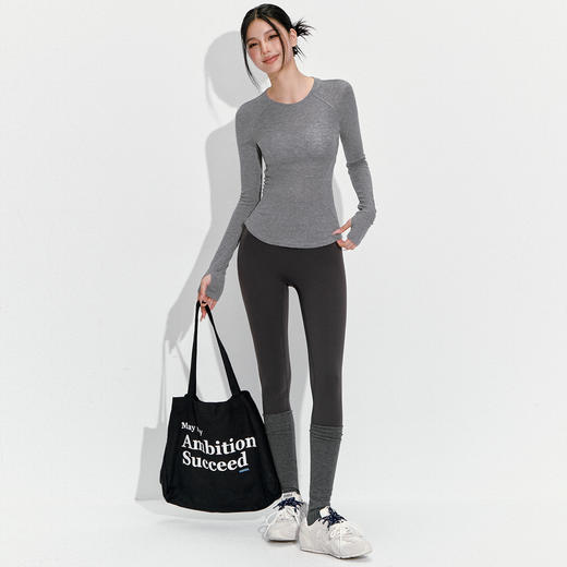 跃牌【周游世界】秋冬新款瑜伽服女高级感羊毛运动长袖上衣TP0935 商品图4