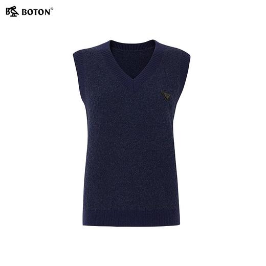 波顿女士秋冬季 马甲 绵羊毛圈圈纱 V 领慵懒柔糯轻暖宽松款LU106323 商品图6