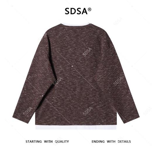 31050SDSA男士秋冬新款痞帅男装潮牌撞色假两件针织衫重磅百搭复古毛衣 商品图5