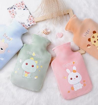 1000ml特惠与500ml同价！！！【柔软又温暖！颜值萌萌萌】咔琪特冬季热水袋注水可爱暖肚子大暖水袋卡通毛绒布套暖宝宝。ha 商品图2