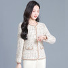 QYM 725020-Y时髦换新外套格纹小香风短款休闲单排扣 商品缩略图2