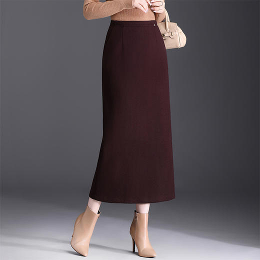 QYM 789-Y弹力高腰半身裙气质优雅一步裙直筒半身裙 商品图2