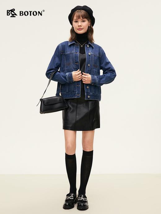 波顿女士四季 短款牛仔外套 宽松舒适 牛仔蓝复古百搭款LJ922324 商品图5