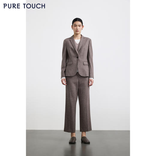 PURE TOUCH女装 25秋冬新款羊毛混纺西装外套收腰OL通勤西装上衣 商品图1