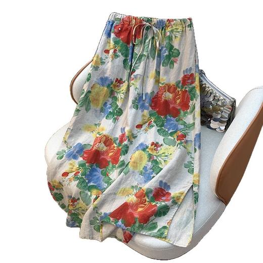 GYH 5130复古休闲百搭休闲文艺简约数码印花半身裙 商品图4