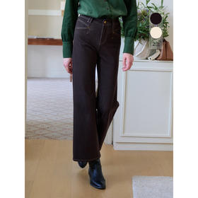 SimpleRetro复古高腰直筒微喇牛仔裤女长裤