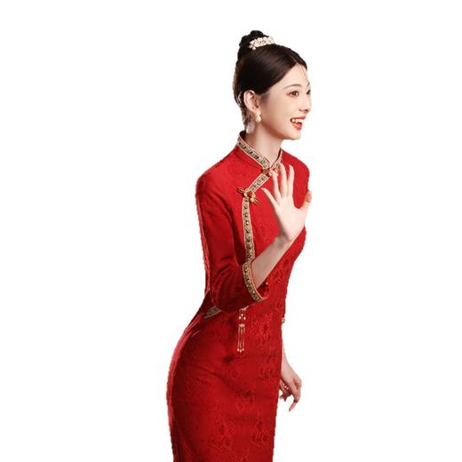 GX2025秋季新款女红色新中式改良旗袍敬酒服新娘婚礼小个子女连衣裙 商品图4