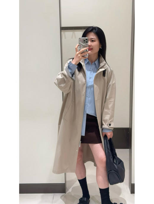 926-3 渠道货 小禾 高密斜纹 嘎巴甸棉 立领中长款风衣 帅到起飞 商品图2