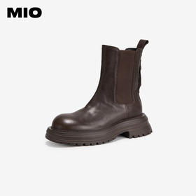 【云粉节】BF楼MIO米奥冬季简约风酷感厚底圆头切尔西靴小众黑色靴子女经典短靴M245642018吊牌价2298活动价1723