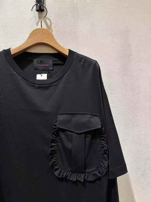 中性款花边口袋长袖T恤 商品图2