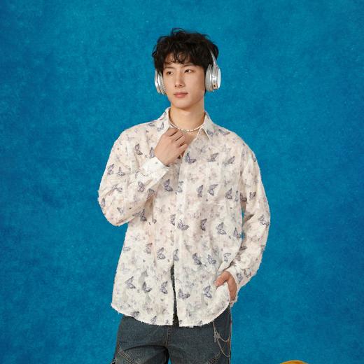 蓝色蝴蝶流苏衬衫-纪念日百货门店同款165993573 商品图0