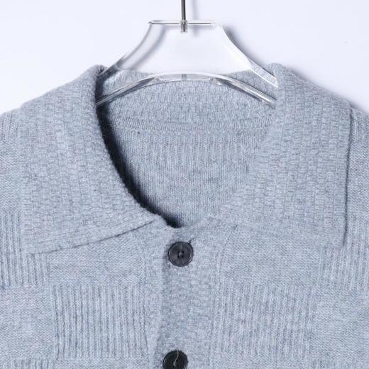 2151SDSA男士秋冬新款痞帅男装韩版格子纽扣翻领针织衫百搭时尚毛衣 商品图2