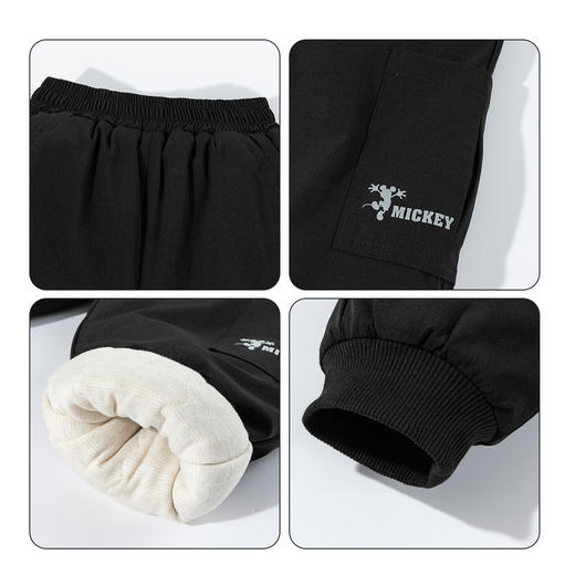 迪士尼童装男童夹棉长裤保加绒百搭休闲裤宝宝加厚束脚裤冬季新款ZD4EK021 商品图11