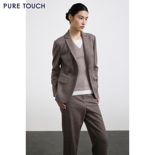PURE TOUCH女装 25秋冬新款羊毛混纺西装外套收腰OL通勤西装上衣 商品图4
