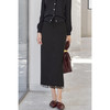 剩S/M/L 米思阳2026春新品优雅通勤风蕾丝拼接半身裙天丝弹力舒适百搭直筒裙子女4757 商品缩略图1