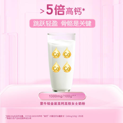 蒙牛高钙高铁女士奶粉（铂金装）400g（新国标） 商品图1
