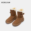 HERLIAN 2025秋冬新品蝴蝶结装饰毛绒绒厚底雪地靴 商品缩略图0